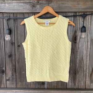 Kate hill petite small yellow sleeveless sweater